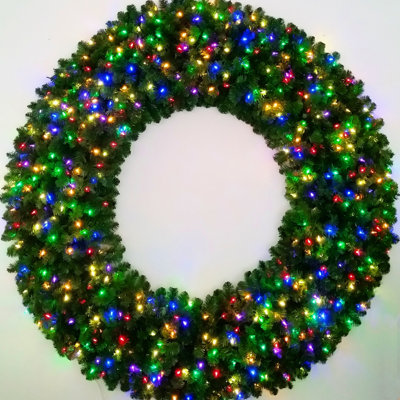 Couronne de Noël en PVC 72 po avec lumières DEL