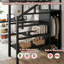 Lit mezzanine double en métal avec escalier de rangement réversible et bureau en L pour chambre d'adolescent