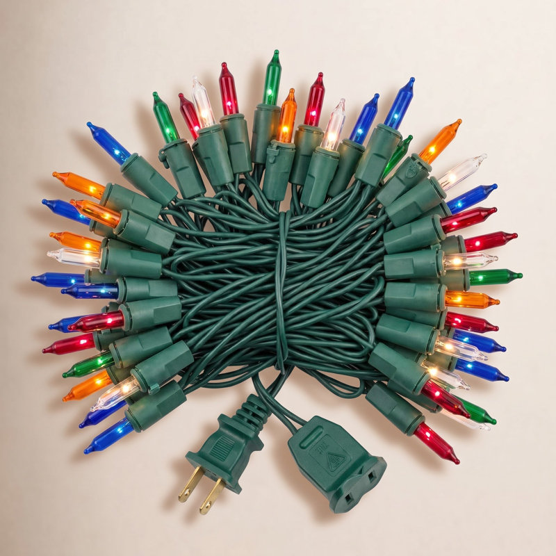 Mini ensemble de guirlandes de Noël, 552", Multicolore / vert, 100