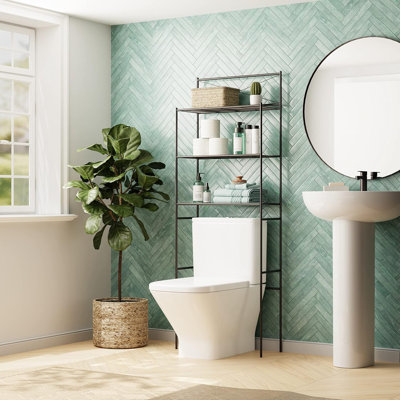 Étagère de rangement au-dessus de la toilette économiseur d'espace, organisateur et rangement de salle de bain derrière la toilette, organisateur de salle de bain en métal avec 3 tablettes