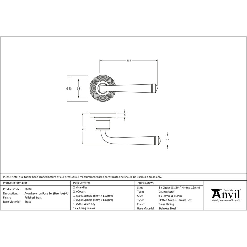 Single Dummy Door Handle, Polished Brass