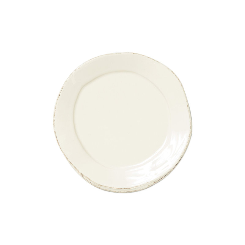 Lastra Handmade Stoneware Appetizer Plate, Linen