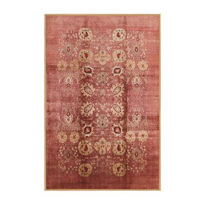 Tapis à motif floral rose
