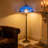 3 Light Blue Baroque Style Floor Lamp, Stained Glass Lighting  Fixture With Light Sources
