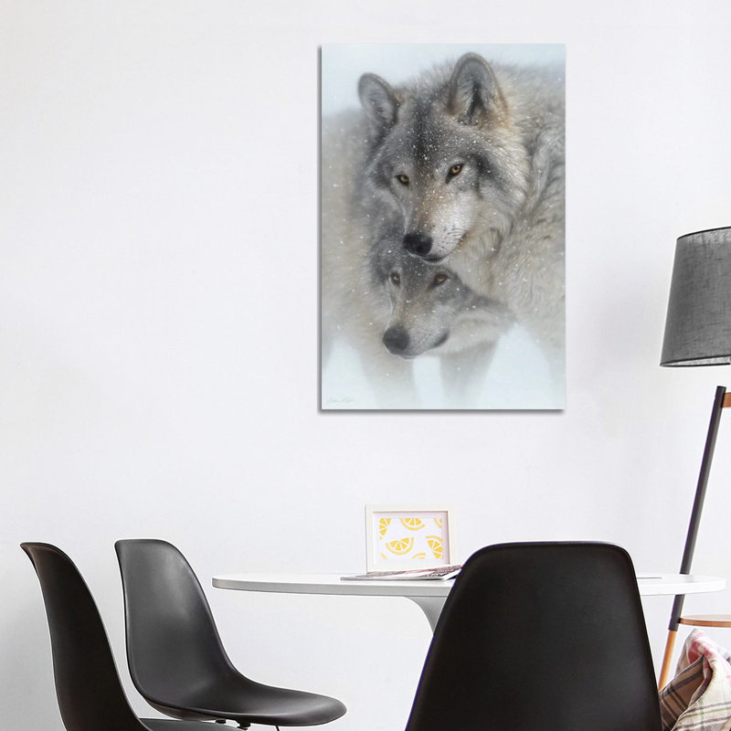 Wild Devotion - Gray Wolves, Canvas, 40" H x 26" W x 1.5" D