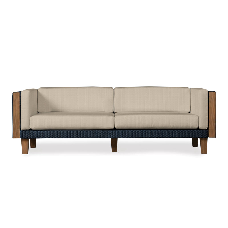 Catalina Outdoor 3 - Seat Patio Sofa, Ebony, Friendly Flax