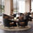 33.86"Rustic Black Solid Wood Arm Chair
