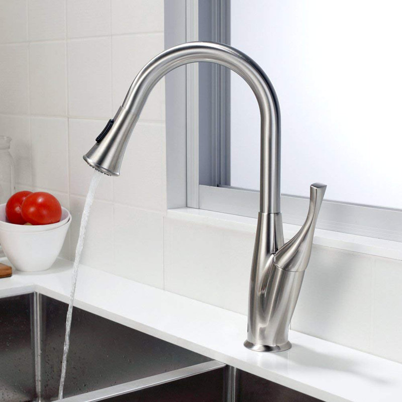 Mocoloo Pull Down Kitchen Faucet, Brushed