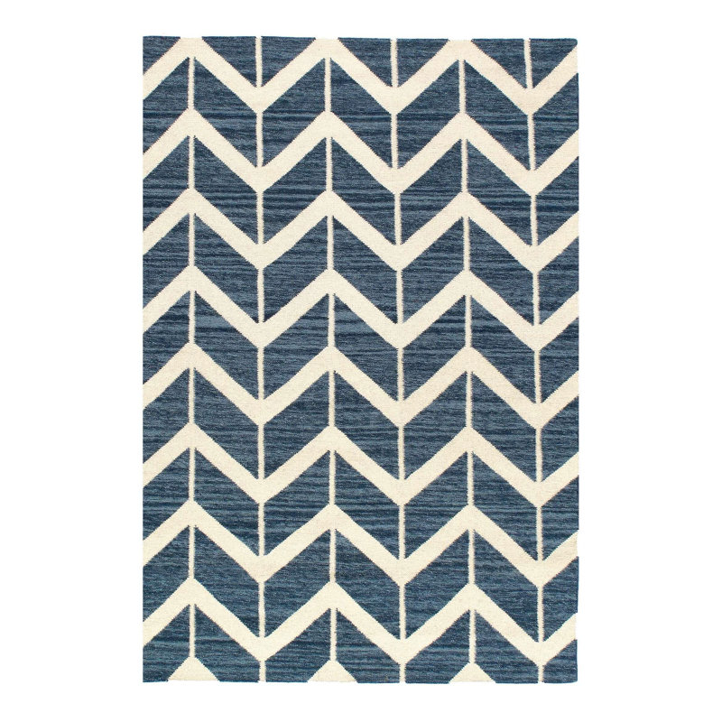 Canvello Handmade Blue Modern Hand Knotted Rug - 4' X 6'