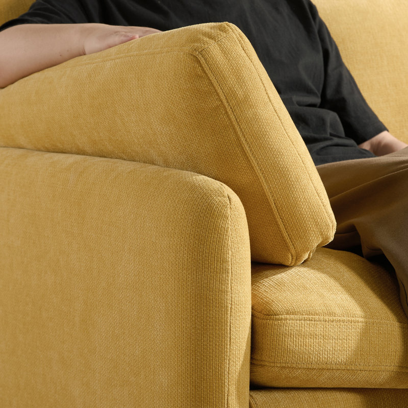 Très grand canapé-lit simple en chenille surdimensionné avec assise large et confort profond, conception moderne à blocs de couleurs pour le salon et la chambre à coucher