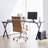 Executive Office Swivel Chair With Patterned Leather Back-1538015869