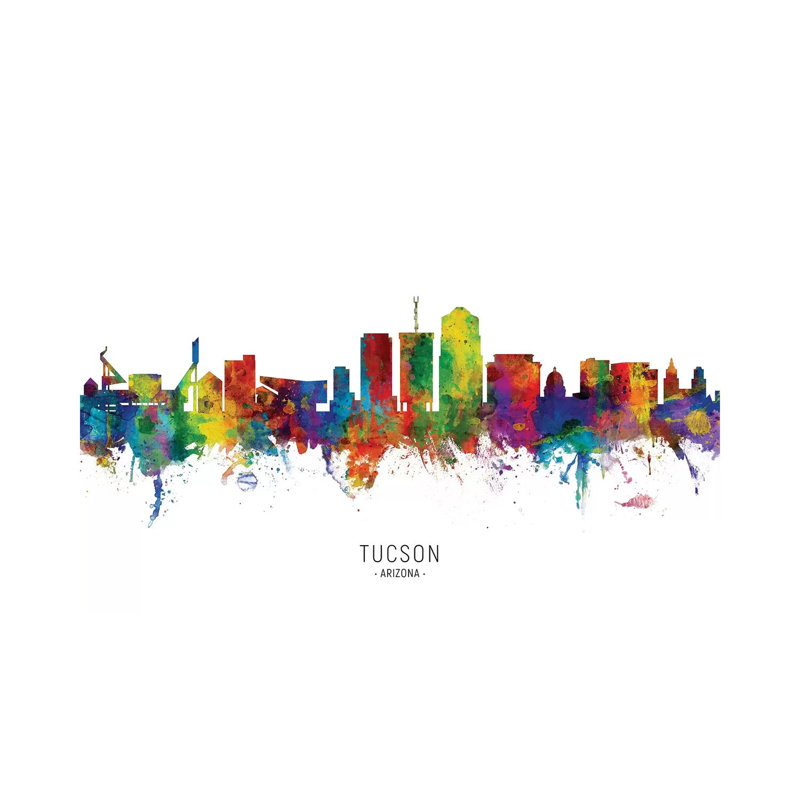 Tucson Arizona Skyline by Michael Tompsett - Wrapped Canvas Painting, 101.6 cm H x 66.04 cm W x 3.175 cm D
