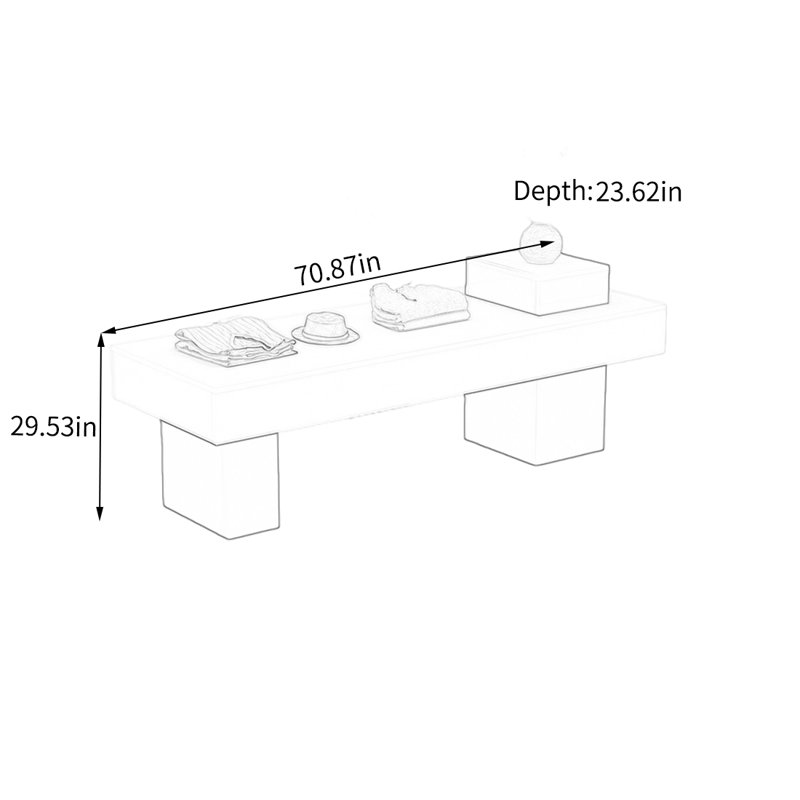 Table de présentation Modern, H 29,53 po x l 70,87 po x P 23,62 po, Beige clair / brun