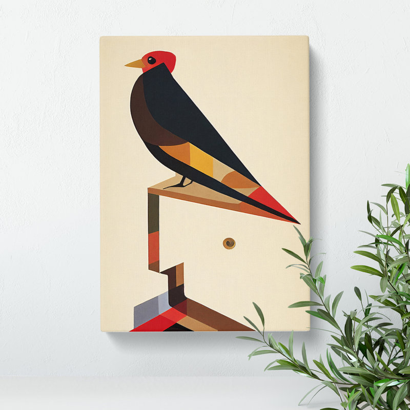 XC1022-1741X Cubist Abstract Bird - Wrapped Canvas Print, 60cm H x 40cm W x 3cm D