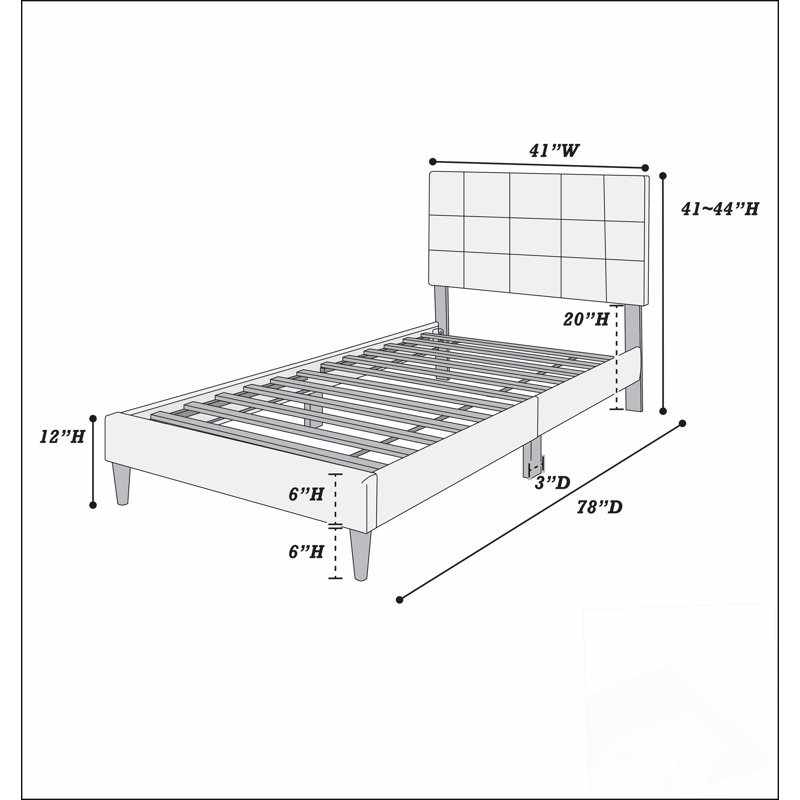 Lit simple Matériaux robustes et durables, modernes et simples, respectueux de l'environnement, faciles à installer