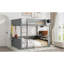 Grand lit, lit mezzanine, tablettes de rangement, boîte, DEL, station de charge, chambre à coucher efficace et organisée, crochets à vêtements en métal, guide de montage détaillé, instructions-99786949