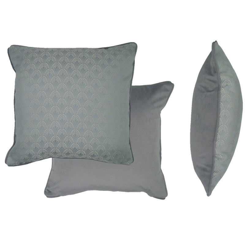 Glenford Geometric Square Throw Pillow Cover, Duck Egg