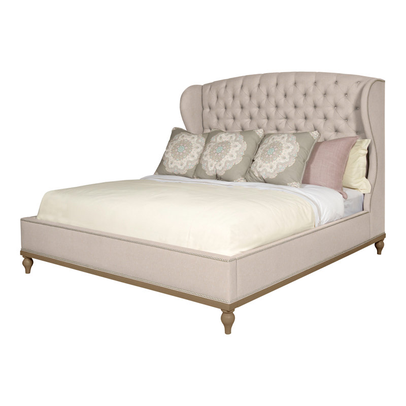 Emma Queen Upholstered Panel Bed, Navajo, Yes, Jiggles Fawn