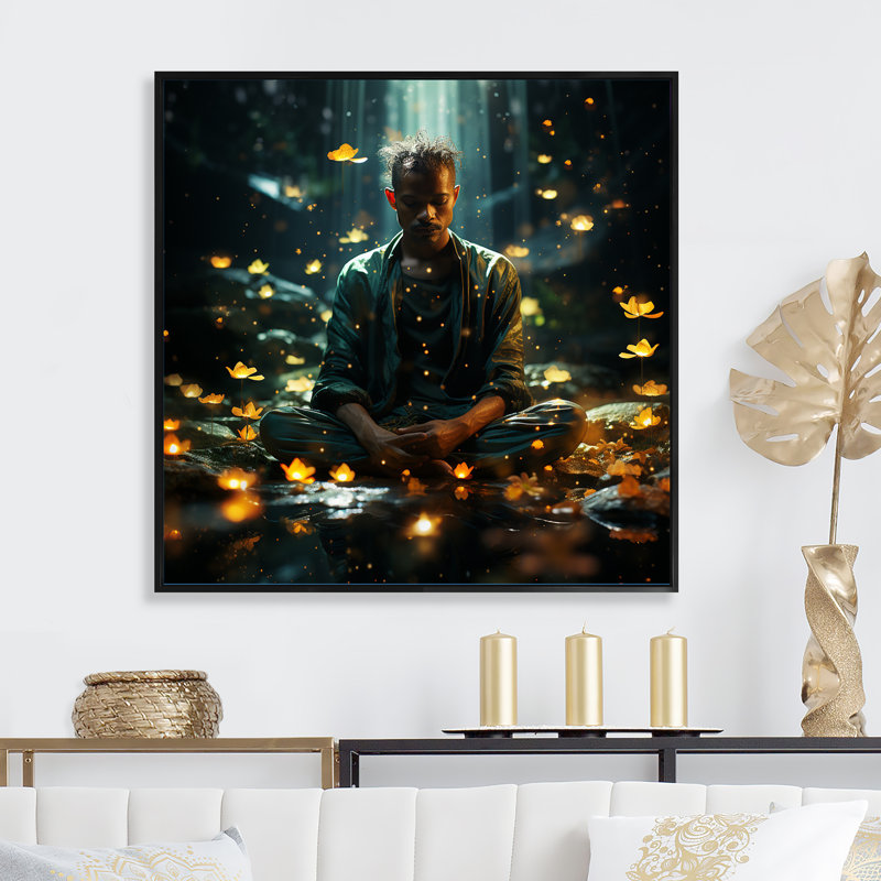 Mindful Moments Meditation, Cadre flottant noir, H 30 po x l 30 po x P 1 po