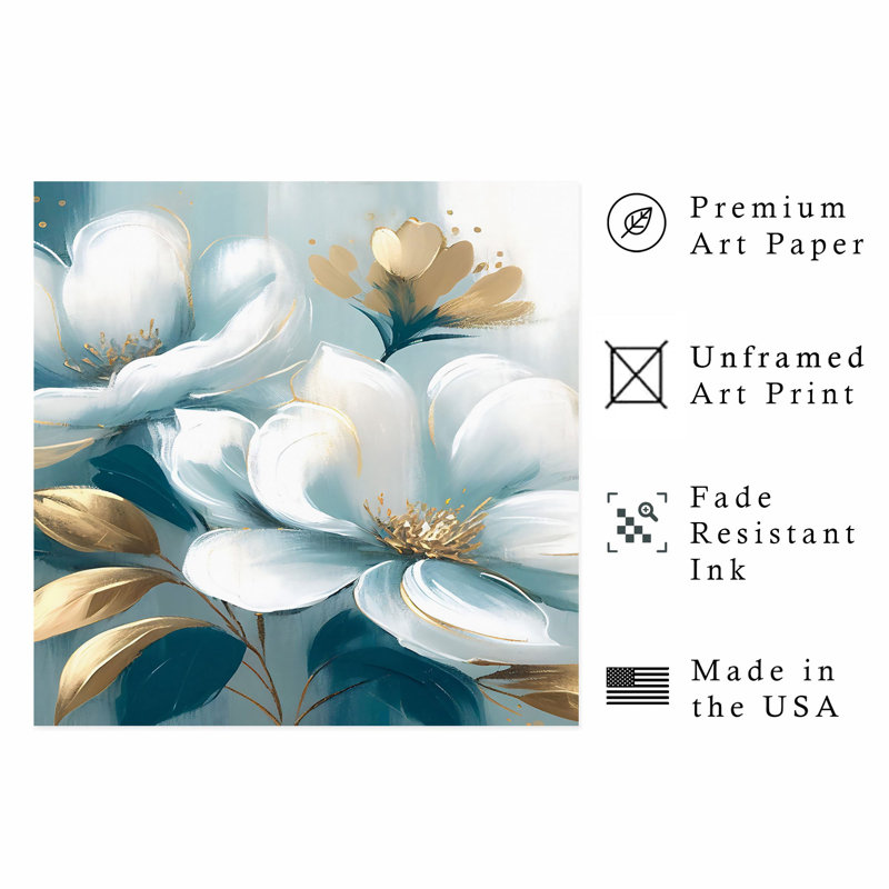 Impression florale moderne sans cadre, H 10 po x l 10 po