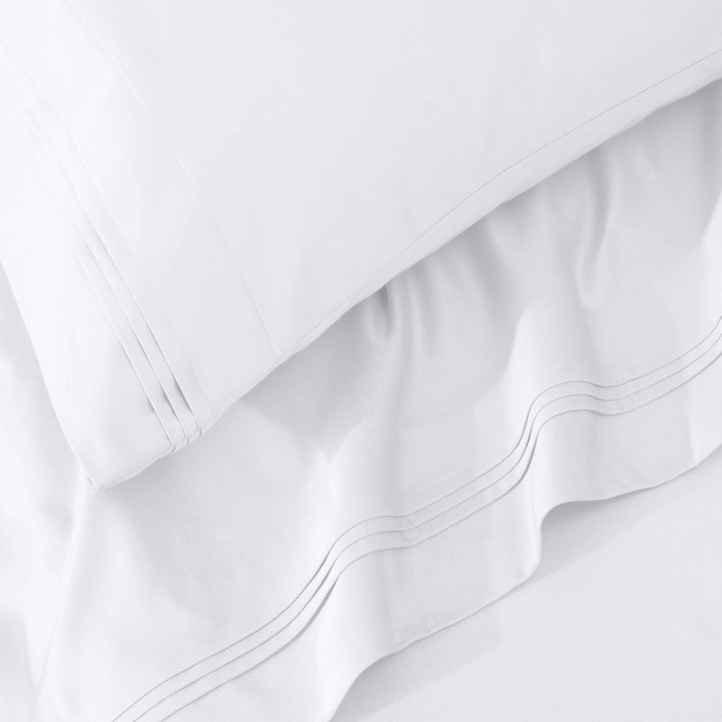 Ensemble de draps en coton 1000 fils Blue Nile Mills, Blanc, Très grand