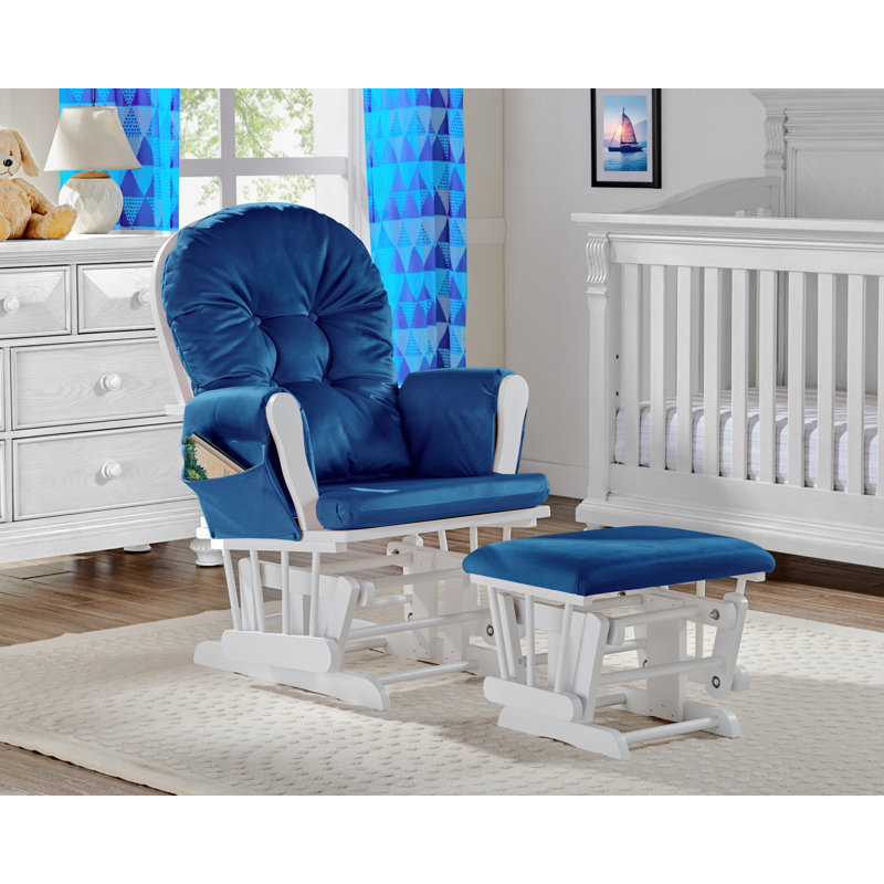 Fauteuil oscillant et bois Kaled, Bleu, Blanc