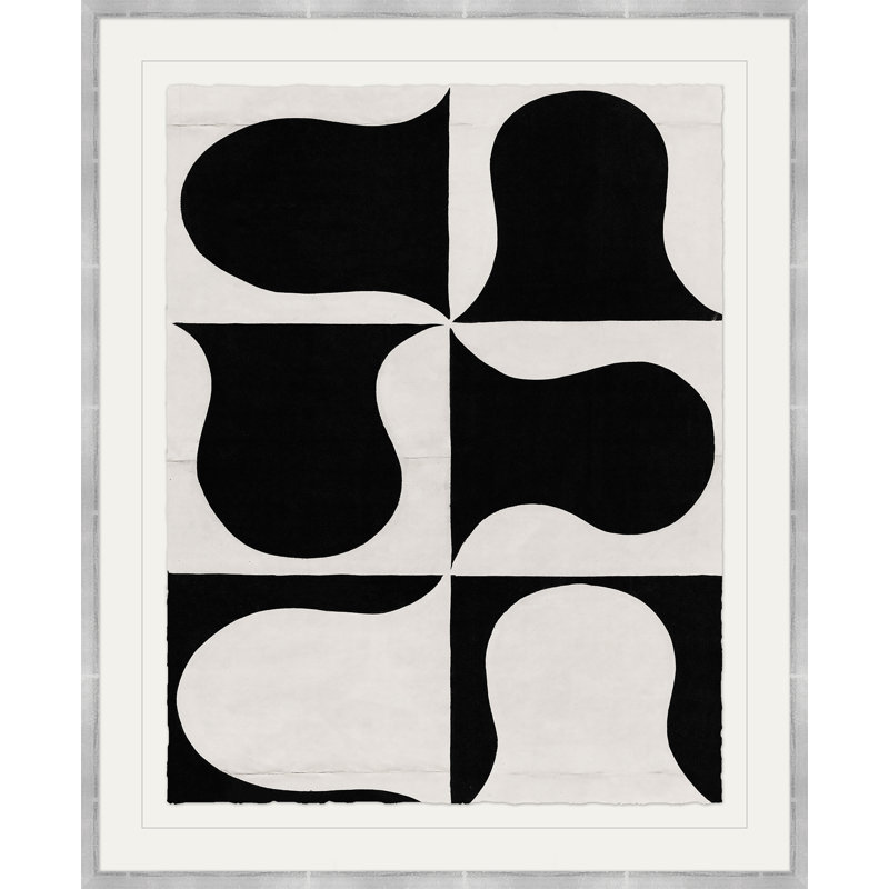 «Black and White Abstract Series II (Var. 1)» par Paule Marrot - reproduction d'un seul cadre