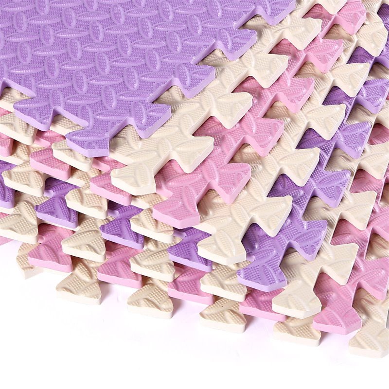 48'' L Interlocking Playmat, Pink/Beige/Purple