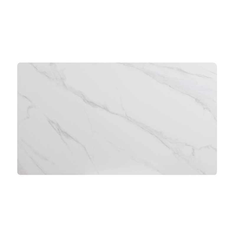 Stone Top Metal Base Dining Table, White