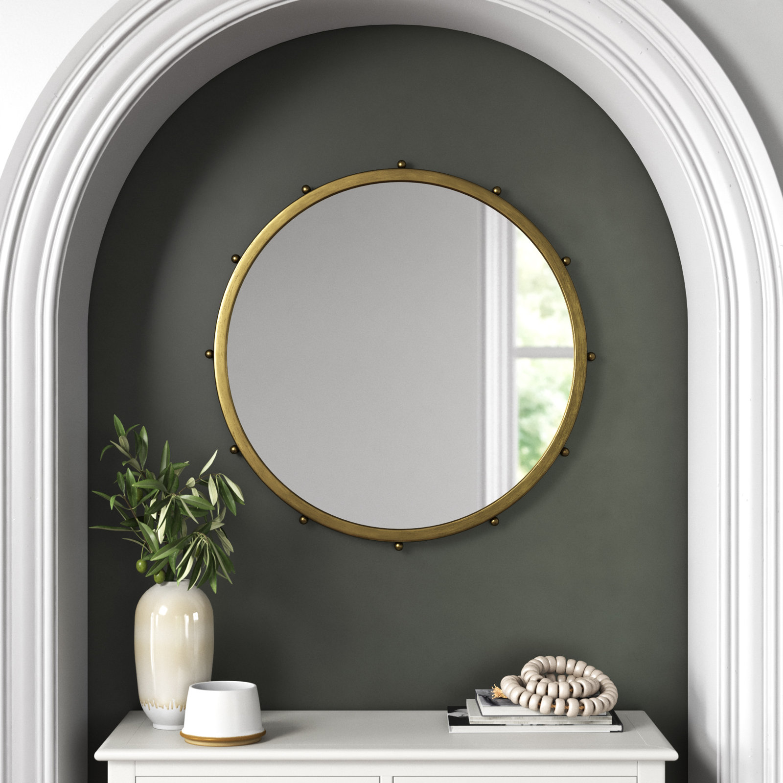 Weston Accent Mirror, 25.2" x 25.2", Gold