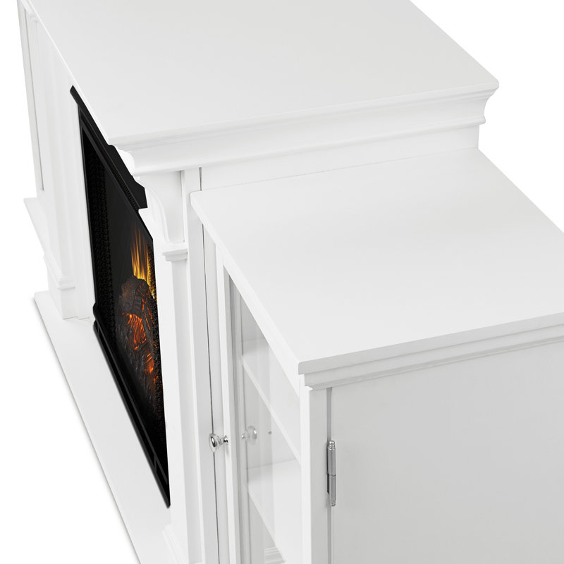 Calie 67'' TV Stand with Fireplace, White