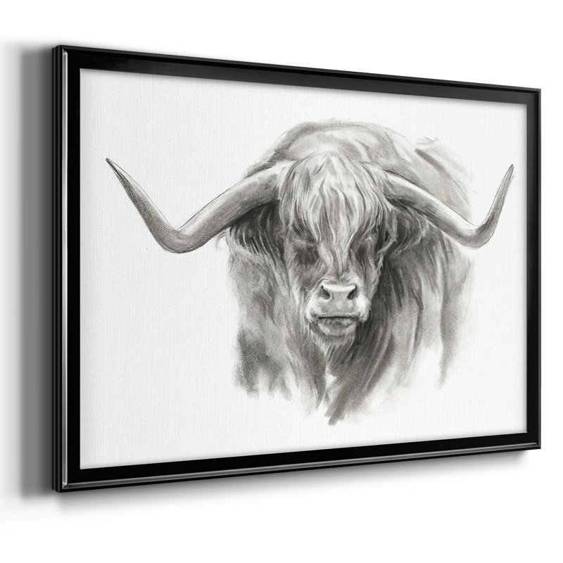 " Soft Focus Highland Cattle II ", Black, 14" H x 20" W x 1.5" D