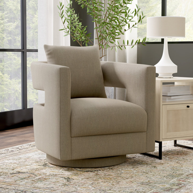 Fauteuil pivotant brun clair, Tanné