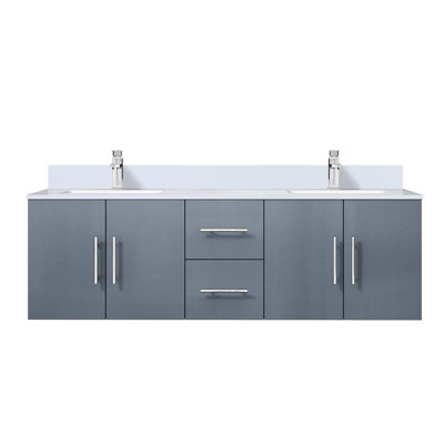 Geneva 60"" Wall-Mounted Double Bathroom Vanity Set -  Lexora, LVG60DB201