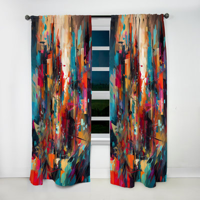 Exploring Abstracted Tranquility II - Modern Curtain - Velvet Room Darkening - 1 panel