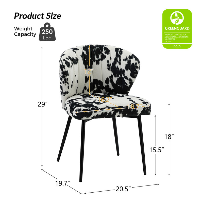Fauteuil d'appoint moderne en velours avec dossier capitonné Euclid H 29 po, Polyester noir / blanc