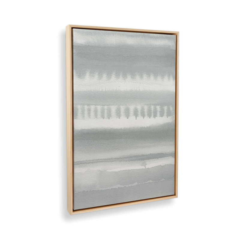 Toile tendue à rayures douces dégradées, Cadre américain en érable flottant, H 18,75 po x l 12,75 po x P 1,75 po