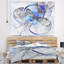 Tapisserie abstraite symétrique bleu fleur de fractale-28483397