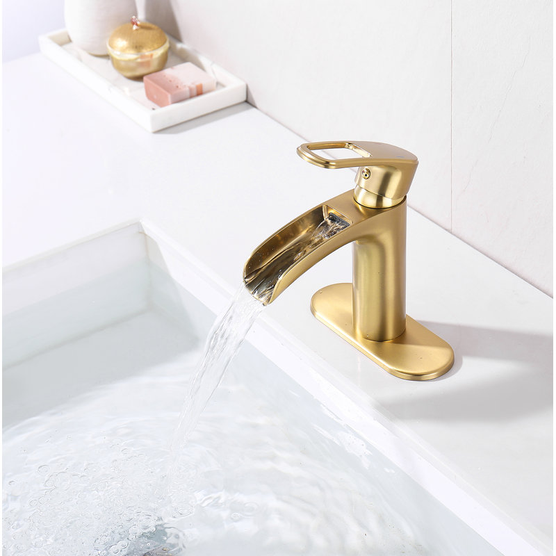 Single-Hole Single-handle Bathroom Faucet, Brushed Golden