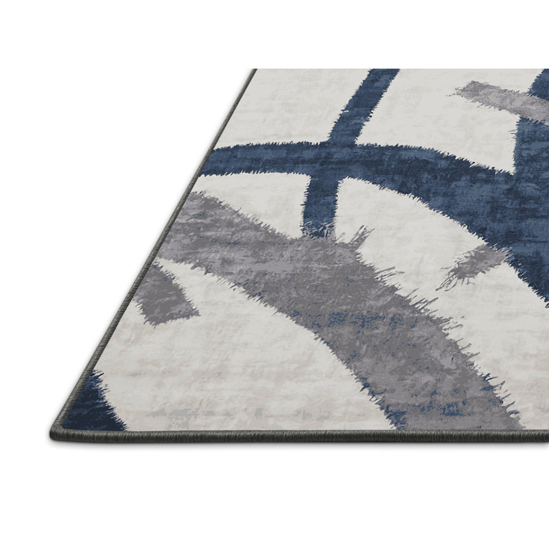 Tapis gris soyeux et moelleux, Rond 3 pi