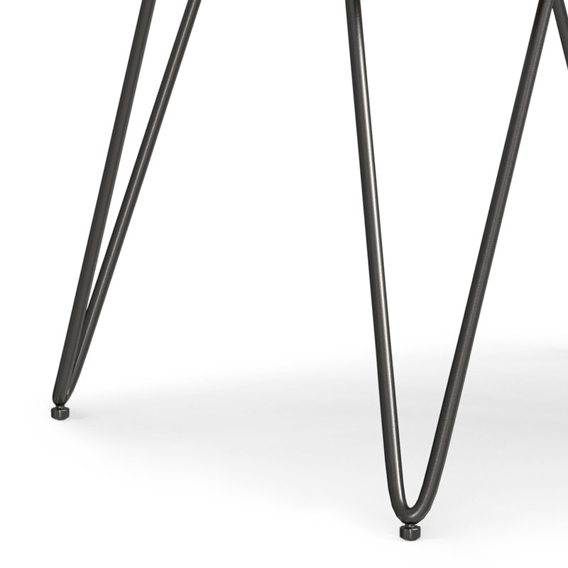 Hunter 22 Inch Oak Veneer Industrial End Table with Metal Hairpin Legs