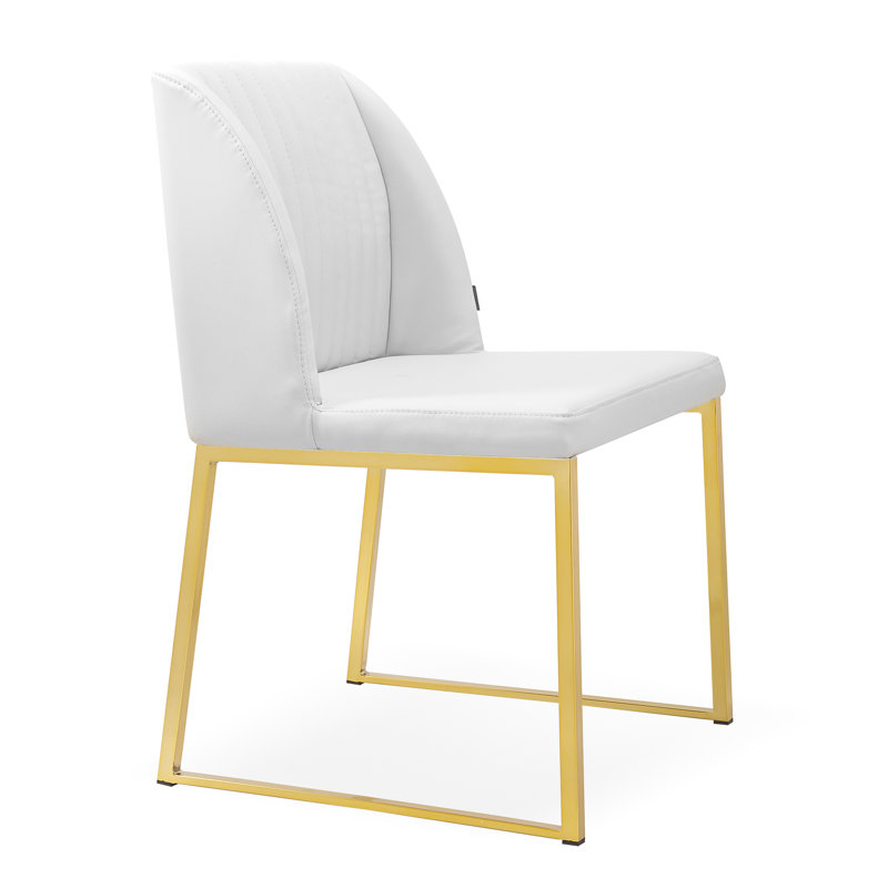 Chaise d'appoint Daphne, Blanc/doré
