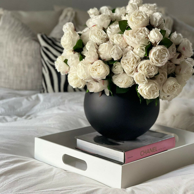 Arrangement in Vase, Black, White