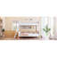 Lit superposé simple en bois blanc, 3 tablettes de rangement, peut être déplacé vers la gauche ou la droite, garde-corps inclus-1738076827