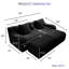 Ensemble de canapé modulaire en tissu Bondy Teddy avec méridienne et accoudoirs ergonomiques courbés, noir-839854639