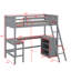 Lit mezzanine simple avec tablettes et bureau-1495502022