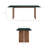 Gadsden 86 Inch Marble Dining Table in Walnut Green Marble