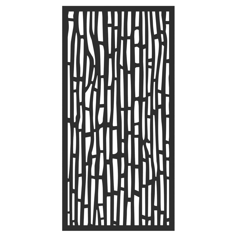 Charcoal Black Recycled Polymer Decorative Privacy Panel, 3 ft x 6 ft