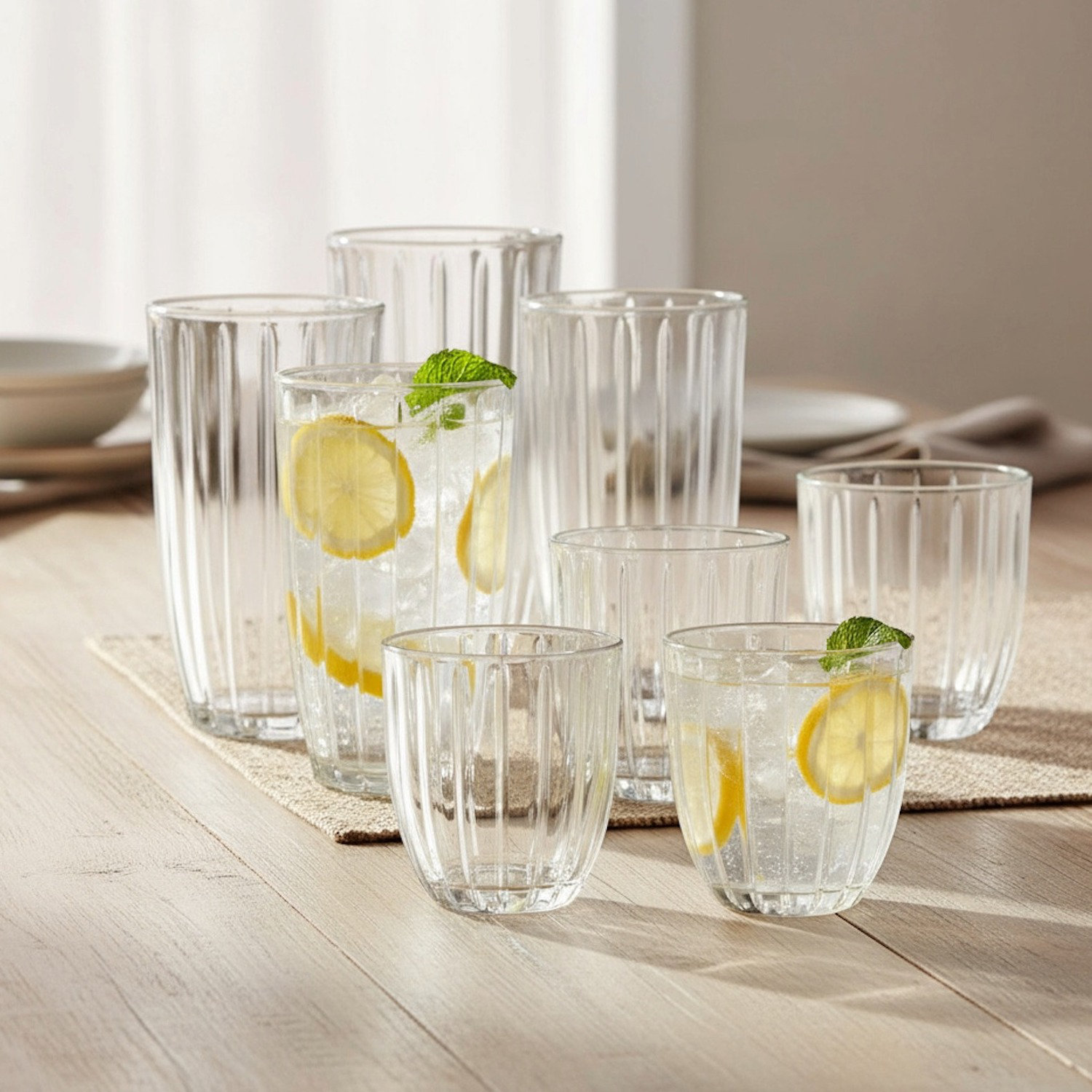 Wrought Studio™ Capri 12-Piece Glassware Set – 6 Coolers (16Oz) & 6 DOF ...