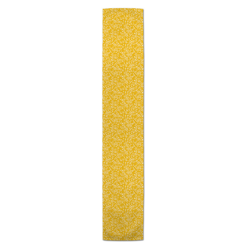 Chemin de table Maribeth, 72 po x 16 po, Jaune, Floral